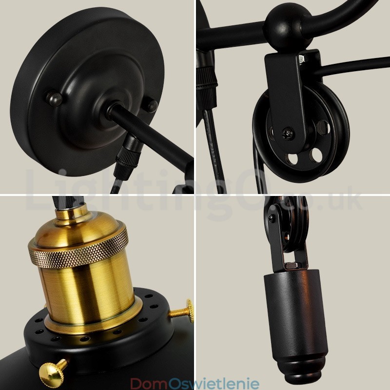 Retro Flush Mounted Wall Lights Aisle Bar Cafe Sypialnia Gabinet Loft Pulley Wall Lamp