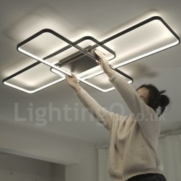 Nowoczesna współczesna aluminiowa lampa sufitowa do montażu na ścianie z pilotem do ściemniania do salonu, sypialni, może być również używana jako lampa ścienna