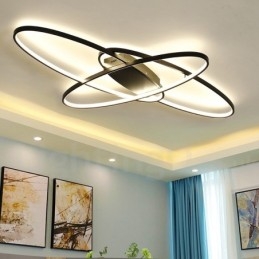 Ściemnialna owalna nowoczesna współczesna aluminiowa lampa sufitowa do montażu na ścianie do salonu, sypialni, może być również używana jako lampa ścienna