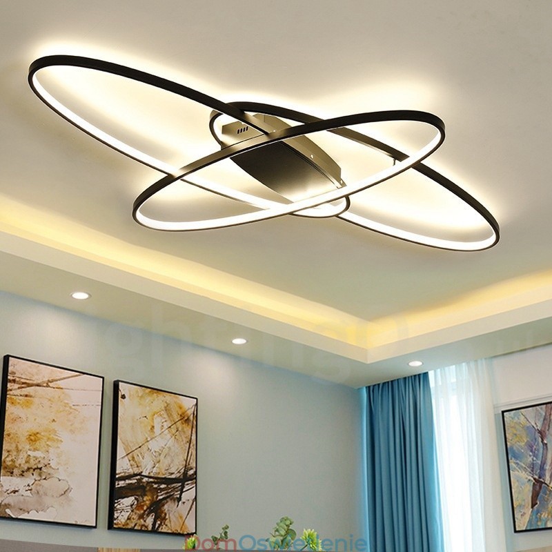 Ściemnialna owalna nowoczesna współczesna aluminiowa lampa sufitowa do montażu na ścianie do salonu, sypialni, może być również używana jako lampa ścienna