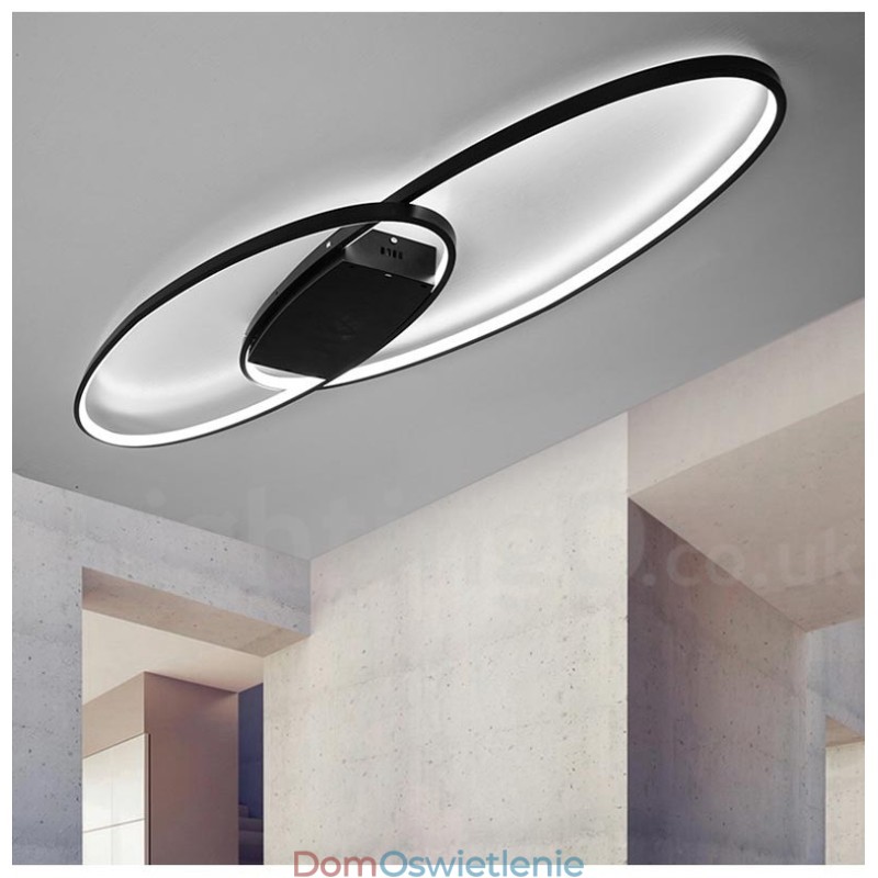 Ściemnialna owalna nowoczesna współczesna aluminiowa lampa sufitowa do montażu na ścianie do salonu, sypialni, może być również używana jako lampa ścienna