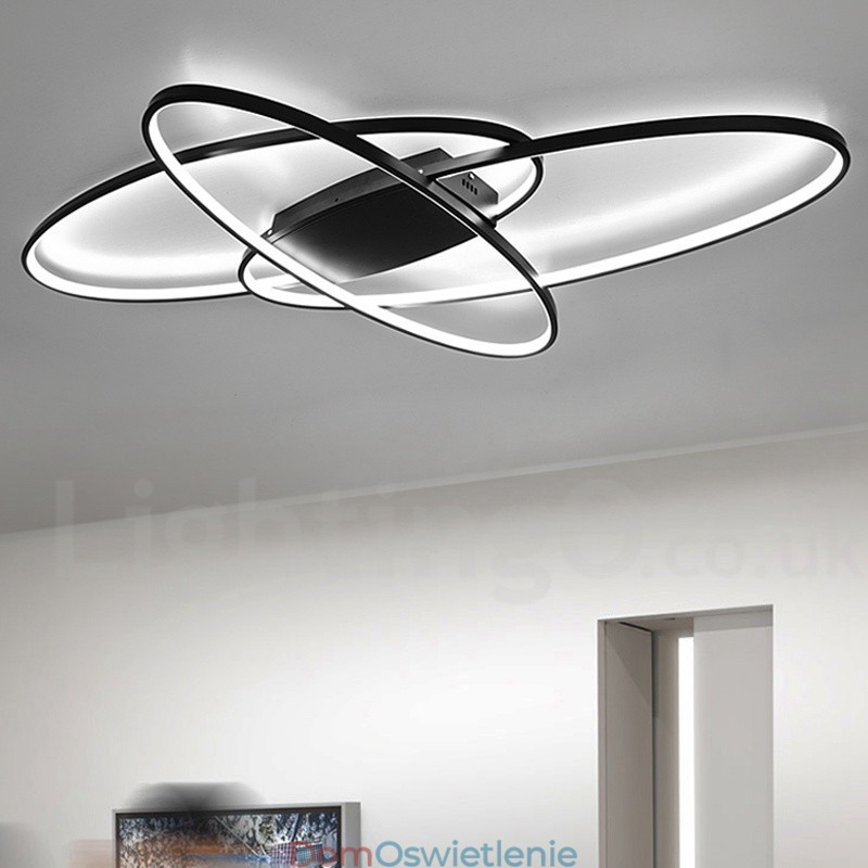 Ściemnialna owalna nowoczesna współczesna aluminiowa lampa sufitowa do montażu na ścianie do salonu, sypialni, może być również używana jako lampa ścienna
