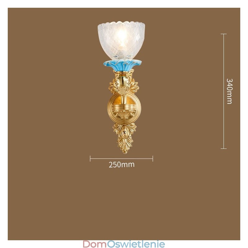 100% czystego mosiądzu Luksusowy rustykalny retro vintage mosiężny ceramika 1 światło świecy ścienne z kloszami szklanymi Specjalne dla hotelu biura salonu jadalni