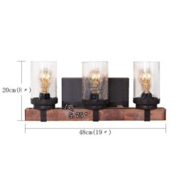 3-punktowa lampa ścienna w stylu vintage z drewna w stylu industrialnym do baru Wind Bar Loft Coffee Restaurant
