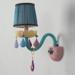 Macaron 1 Light Multi Crystal Candle Retro Glass Wall Light do pokoju dziecięcego Sypialnia dziecięca