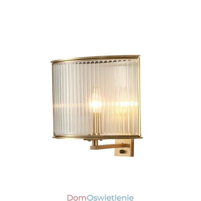 Luksusowa rustykalna retro vintage z czystego mosiądzu, 1 lampa ścienna z kloszem szklanym