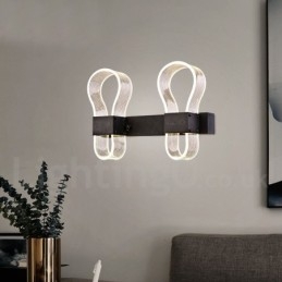 Nowoczesna lampa ścienna z kloszami akrylowymi do korytarza w sypialni