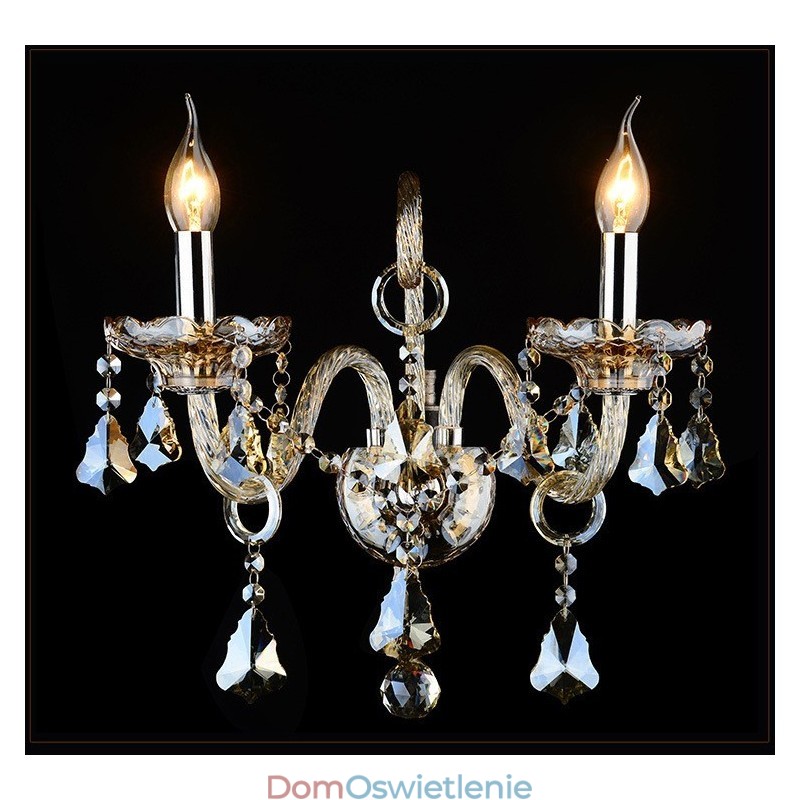 2 światła pasujące do koniakowego koloru K9 kryształowa świeca retro szklana lampa ścienna