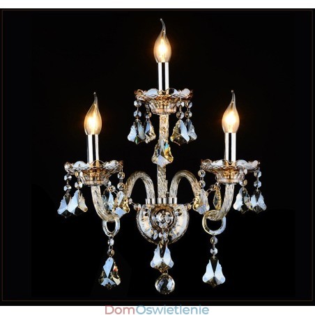 3 światła pasujące do koniakowego koloru K9 kryształowa świeca retro szklana lampa ścienna 3 światła pasujące do koniakowego koloru K9 kryształowa świeca retro szklana lampa ścienna