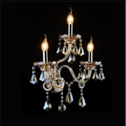 3 światła pasujące do koniakowego koloru K9 kryształowa świeca retro szklana lampa ścienna