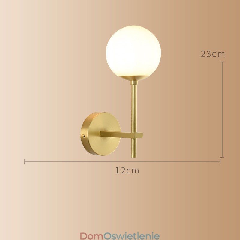 Nowoczesna lampa ścienna Molecules Bean z kloszem szklanym w kształcie kuli