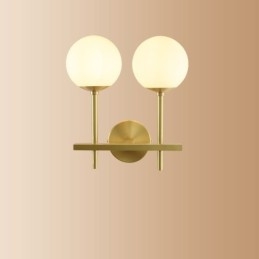 Nowoczesna lampa ścienna Molecules Bean z kloszem szklanym w kształcie kuli