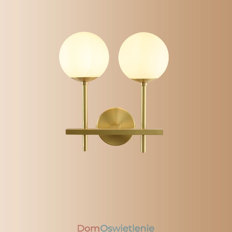 Nowoczesna lampa ścienna Molecules Bean z kloszem szklanym w kształcie kuli