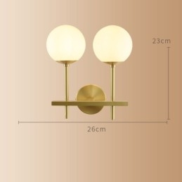Nowoczesna lampa ścienna Molecules Bean z kloszem szklanym w kształcie kuli