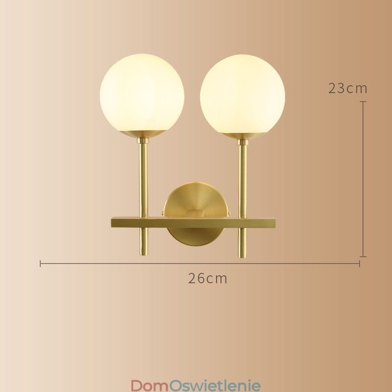 Nowoczesna lampa ścienna Molecules Bean z kloszem szklanym w kształcie kuli