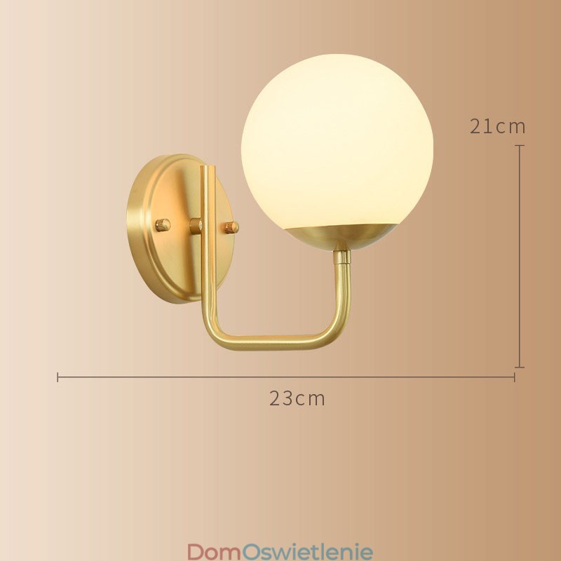 Nowoczesna lampa ścienna Molecules Bean z kloszem szklanym w kształcie kuli