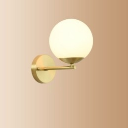 Nowoczesna lampa ścienna Molecules Bean z kloszem szklanym w kształcie kuli