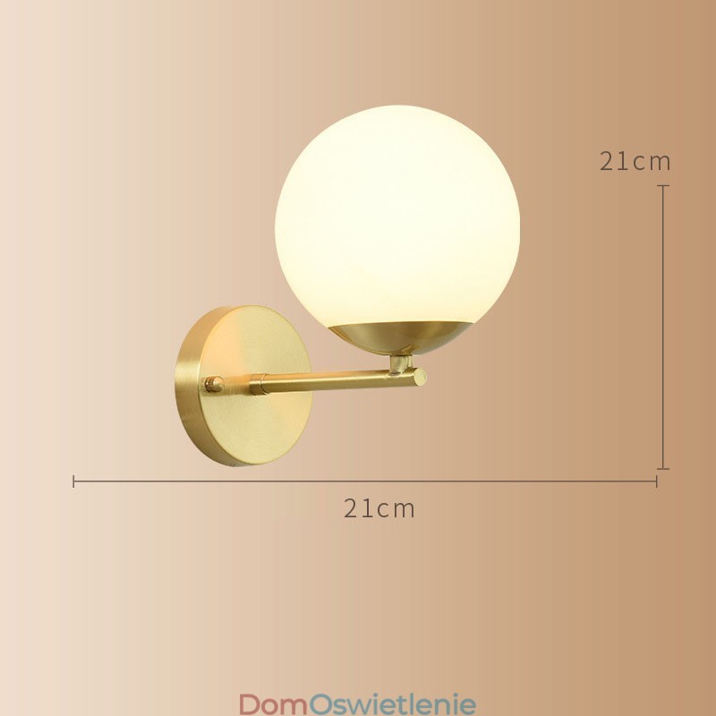 Nowoczesna lampa ścienna Molecules Bean z kloszem szklanym w kształcie kuli