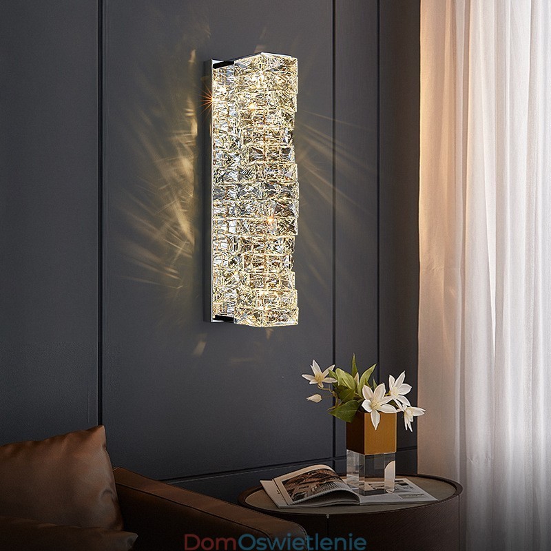 Nowoczesna lampa ścienna K9 Crystal do sypialni, przedpokoju, korytarza, salonu i gabinetu