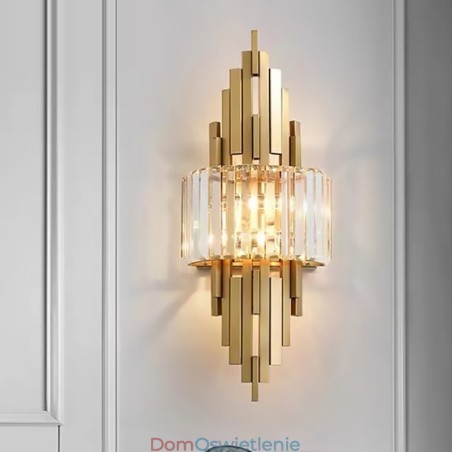 Postmodernistyczna luksusowa kryształowa lampa ścienna do salonu, tło telewizora, sypialnia, lampa ścienna przy łóżku Postmodernistyczna luksusowa kryształowa lampa ścienna do salonu, tło telewizora, sypialnia, lampa ścienna przy łóżku