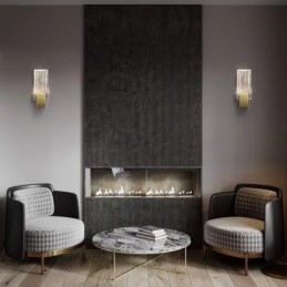 Postmodernistyczny minimalistyczny salon kryształowe kinkiety ścienne amerykańska sztuka lampka nocna sypialnia gabinet kinkiety ścienne
