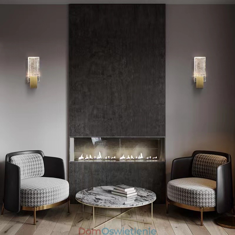 Postmodernistyczny minimalistyczny salon kryształowe kinkiety ścienne amerykańska sztuka lampka nocna sypialnia gabinet kinkiety ścienne