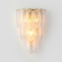 Kinkiety ścienne Nordic French Feather Crystal Postmodern Lighting Luksusowy salon Tło ścienne Korytarz jak Hotel Panel Kinkiet