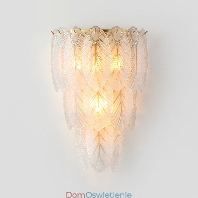 Kinkiety ścienne Nordic French Feather Crystal Postmodern Lighting Luksusowy salon Tło ścienne Korytarz jak Hotel Panel Kinkiet