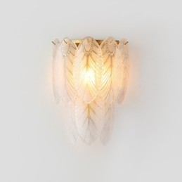 Kinkiety ścienne Nordic French Feather Crystal Postmodern Lighting Luksusowy salon Tło ścienne Korytarz jak Hotel Panel Kinkiet