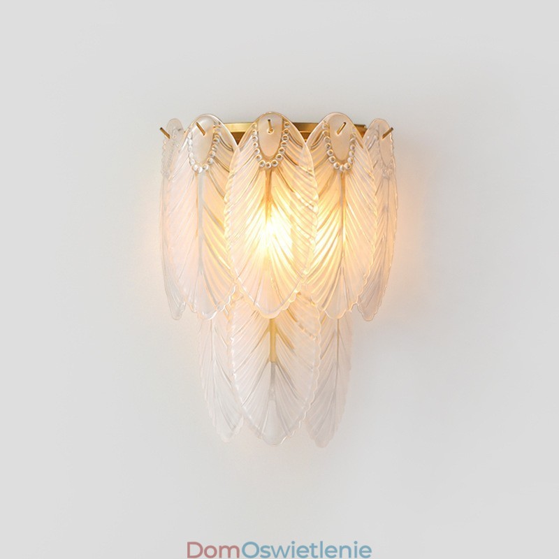 Kinkiety ścienne Nordic French Feather Crystal Postmodern Lighting Luksusowy salon Tło ścienne Korytarz jak Hotel Panel Kinkiet