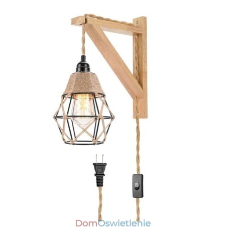 Konopna lina żelazna sztuka ścienna lampa amerykańska pasterska retro kinkiet ścienny z wtyczką Konopna lina żelazna sztuka ścienna lampa amerykańska pasterska retro kinkiet ścienny z wtyczką