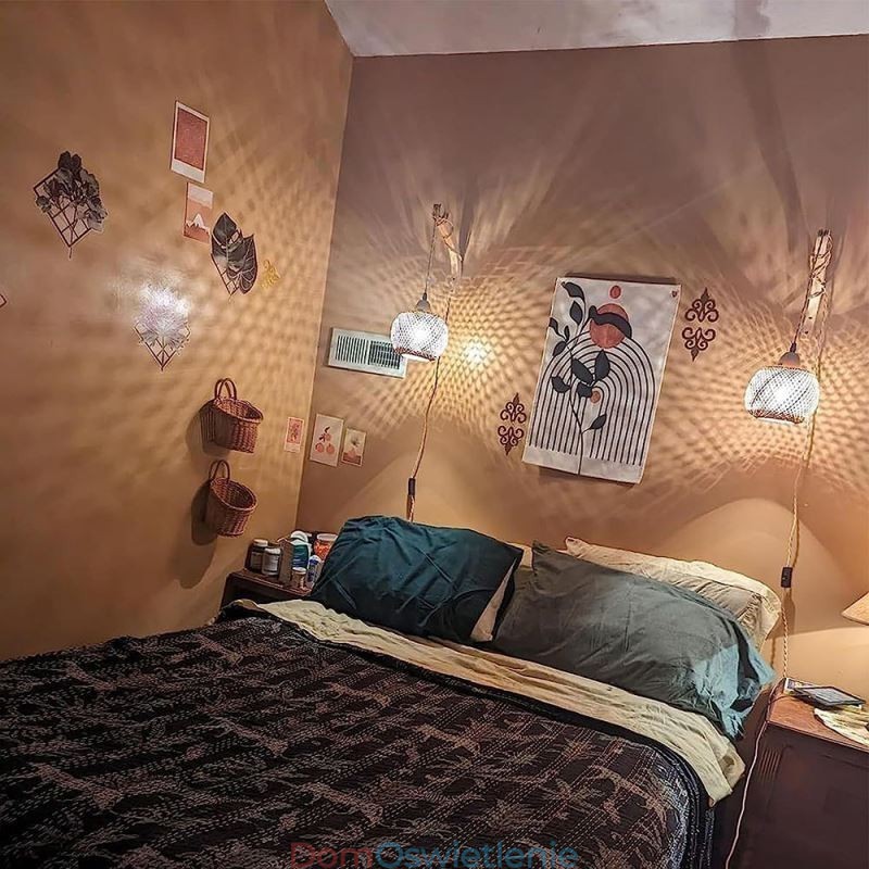 Kinkiet ścienny z bambusa, amerykański pasterski, retro, konopny sznur, lampa ścienna z wtyczką