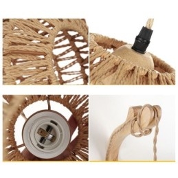 Amerykański kinkiet retro 3M konopna lina wisząca papierowa lina tkana abażur