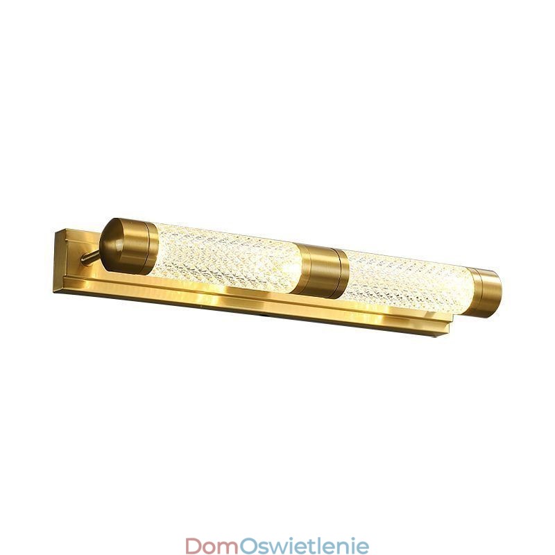 Kinkiet Mosiężny Akryl Cylinder Lustro Światło Przednie