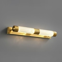 Kinkiet Mosiężny Akryl Cylinder Lustro Światło Przednie