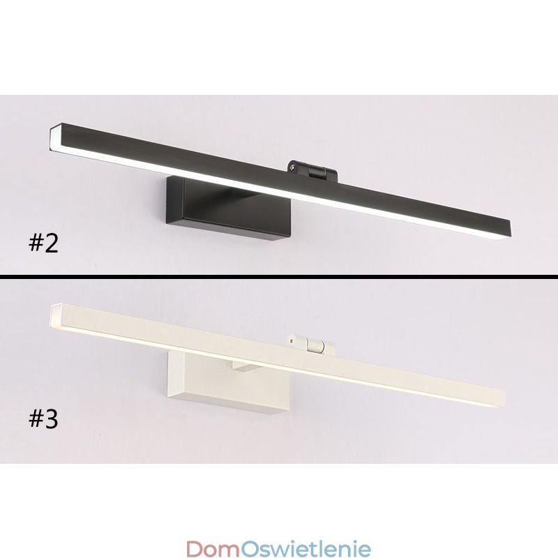 Lustro w stylu nordyckim, przednie światło, regulowany kąt, kinkiet ścienny, łazienka