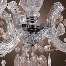 Lampa sufitowa chromowana Upligh, lampa wisząca na świecę, akrylowa, żyrandol