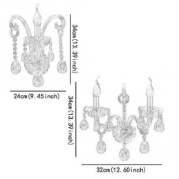 Europejska lampa ścienna bursztynowa koniakowa kryształowa lampa ścienna prosta lampa oświetleniowa