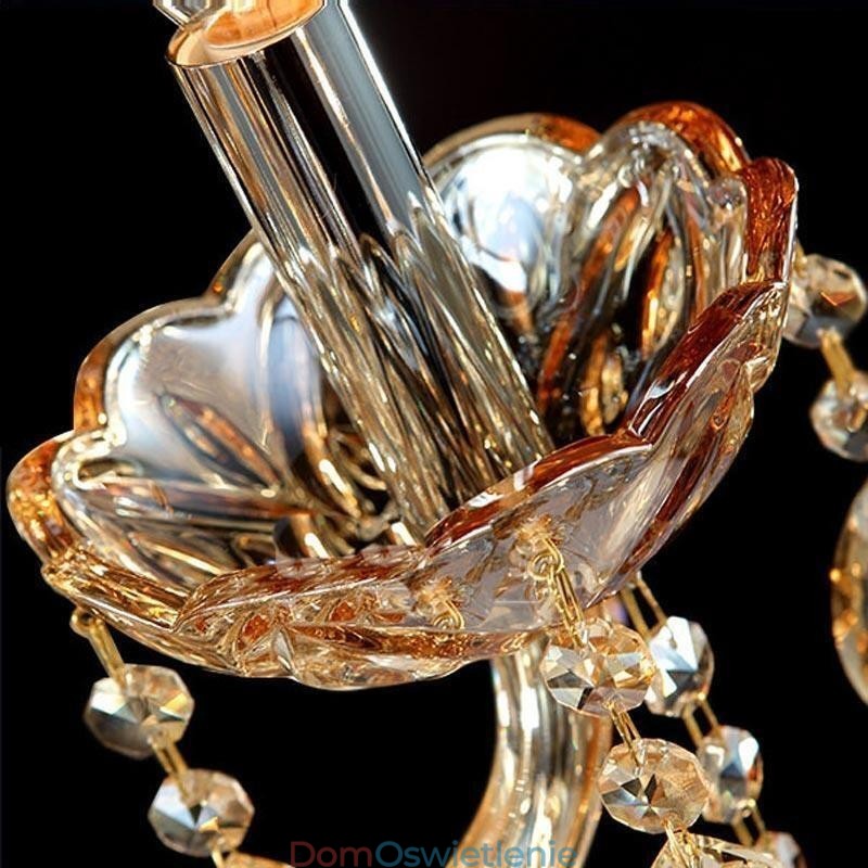 Europejska lampa ścienna bursztynowa koniakowa kryształowa lampa ścienna prosta lampa oświetleniowa