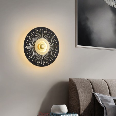 Kinkiet Nordic Full Copper Hollow Round Wall Light Kinkiet Nordic Full Copper Hollow Round Wall Light