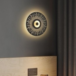 Kinkiet Nordic Full Copper Hollow Round Wall Light
