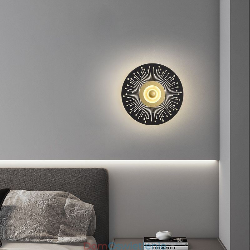 Kinkiet Nordic Full Copper Hollow Round Wall Light