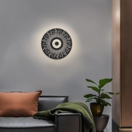 Kinkiet Nordic Full Copper Hollow Round Wall Light