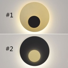 Kinkiet Nordic Wall Light w kolorze czarno-złotym, okrągły, w całości miedziany