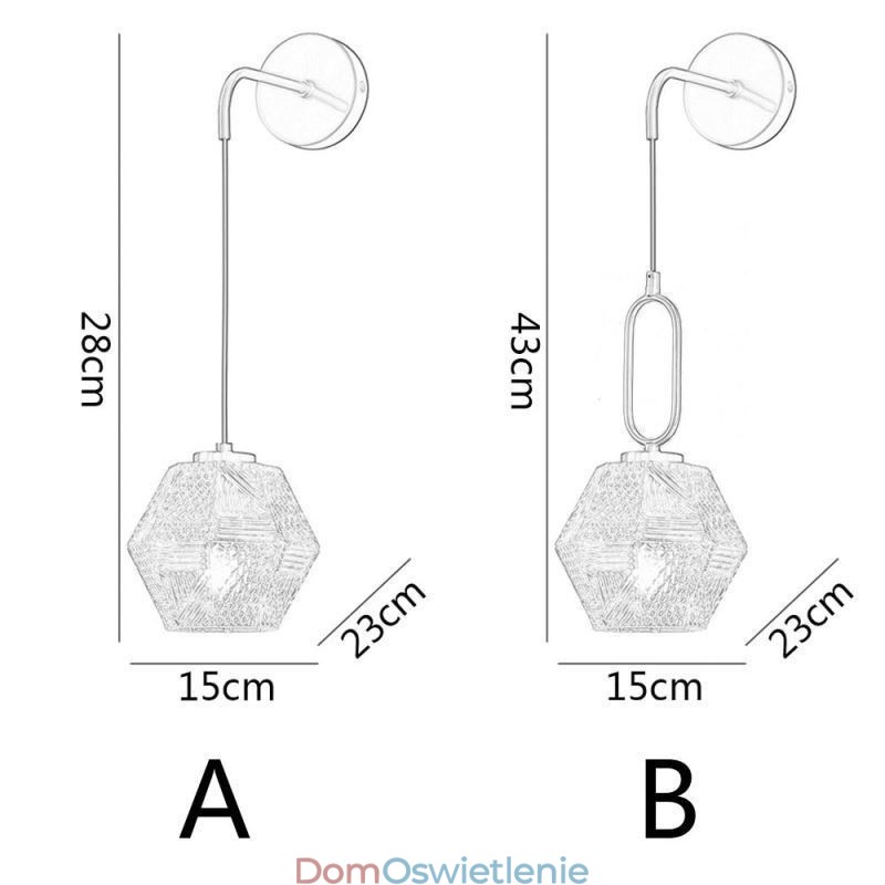 Nowoczesna lampa ścienna Kreatywna szklana lampa ścienna