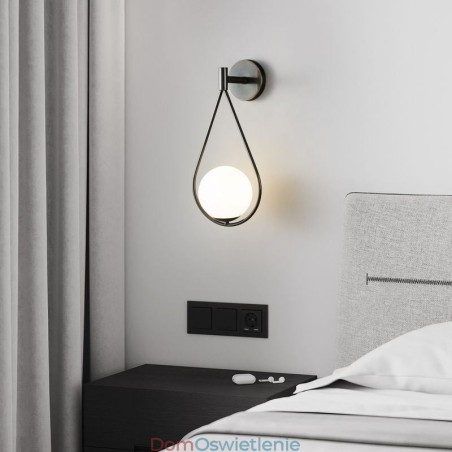 Nowoczesny kinkiet ścienny Globe Glass Wall Light Black Water Drop Wall Light Nowoczesny kinkiet ścienny Globe Glass Wall Light Black Water Drop Wall Light