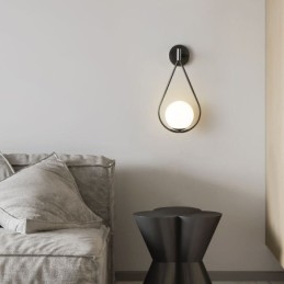 Nowoczesny kinkiet ścienny Globe Glass Wall Light Black Water Drop Wall Light
