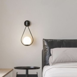 Nowoczesny kinkiet ścienny Globe Glass Wall Light Black Water Drop Wall Light