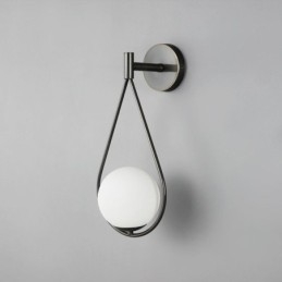 Nowoczesny kinkiet ścienny Globe Glass Wall Light Black Water Drop Wall Light