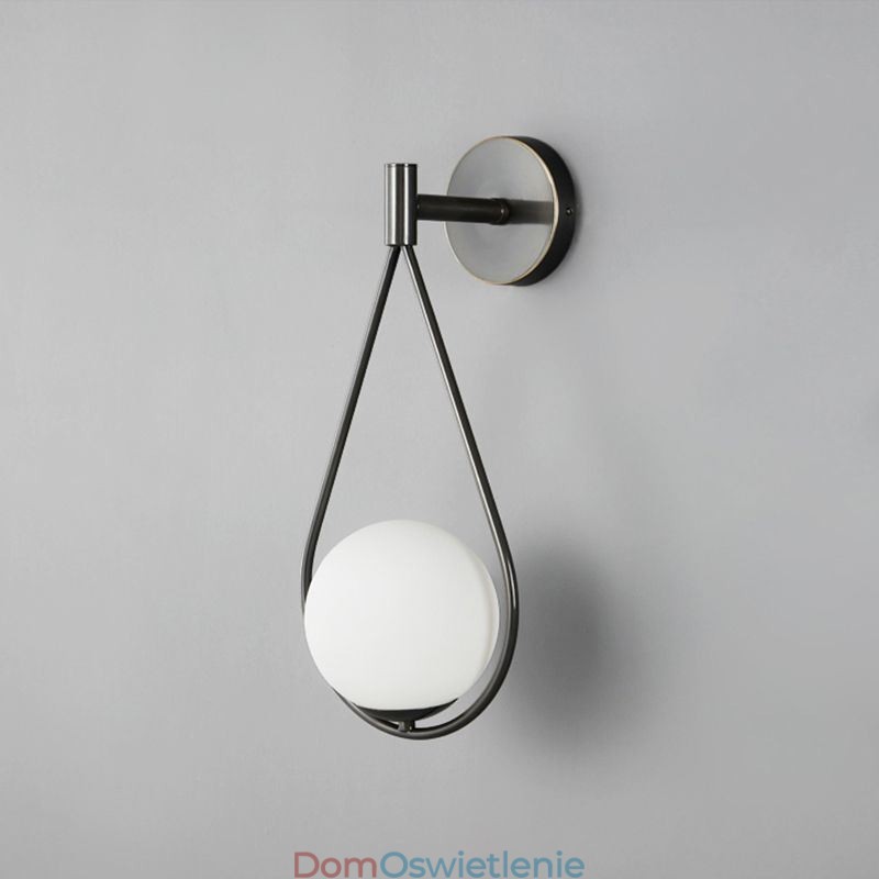 Nowoczesny kinkiet ścienny Globe Glass Wall Light Black Water Drop Wall Light